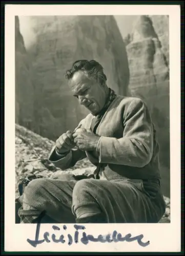Luis Trenker - Original-Fotografie AK mit eigenhändiger Signatur Schauspieler