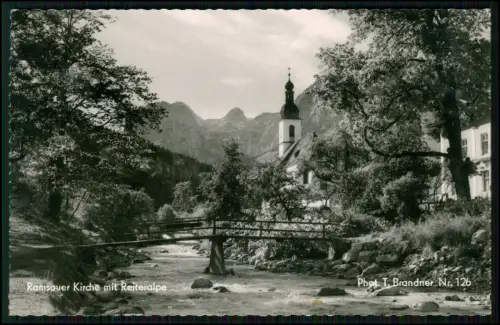 2x Foto AK-  Pfarrkirche St. Sebastian in Ramsau - Berchtesgaden mit Reiter-Alpe