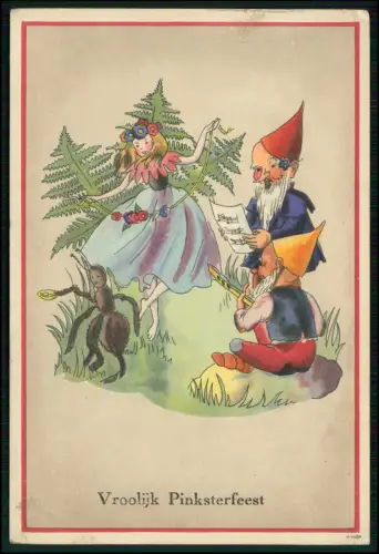 AK - Vroolijk Pinksterfeest Niederlande Zwerge Fee - 1944 Feldpost gelaufen