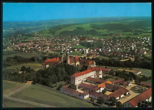 Luftbild Benediktiner Abtei Schweiklberg Vilshofen Bayern kolorierte Postkarte