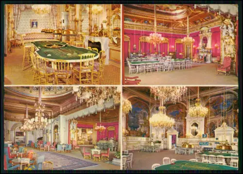 Casino Baden Baden Schwarzwald - pompöse Säle Kronleuchter farbige Foto Karte