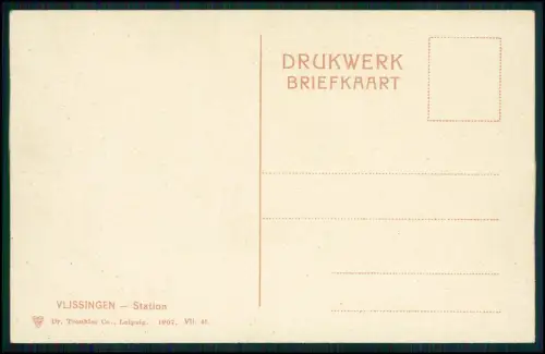 AK - Vlissingen Zeeland - Bahnhof Station Niederlande Holland 1907