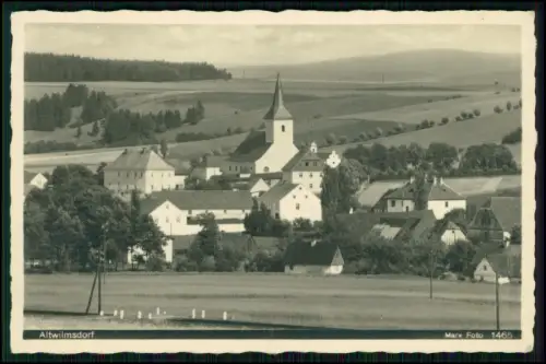 Foto AK - Altwilmsdorf Wielisław Schlesien - Grafschaft Glatz Dorf mit Kirche