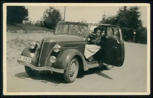 Echt Foto AK - PKW Auto Oldtimer - Ford Eifel mit Sonnendach - 1939 gelaufen