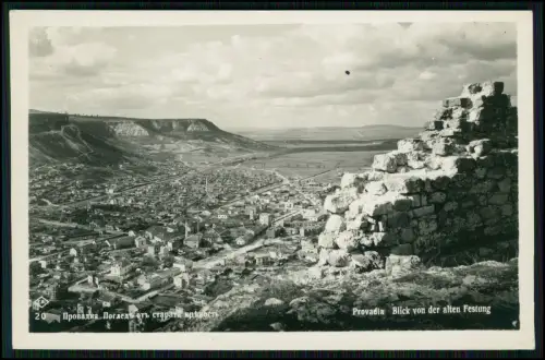 Echt Foto AK - Provadia Bulgarien Festung Ruinen Balkan Blick auf die Stadt 1940