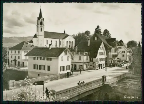 Echt Foto AK - Jona St. Gallen Schweiz - Kirche Brauerei Dorfstraße Zürich