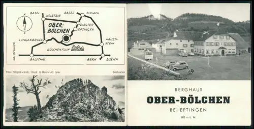 Hotel Werbung 21x10cm - Eptingen Ober Bölchen Berghaus Schweiz Mercedes VW Käfer