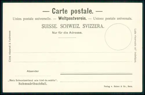 AK - Schmadribachfall im Lauterbrunnental - Berner Oberland Schweiz um 1895