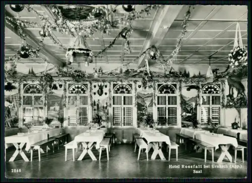 Echt Foto AK - Urnäsch Appenzell - Hotel Rossfall Saal Schweiz - Innenaufnahme