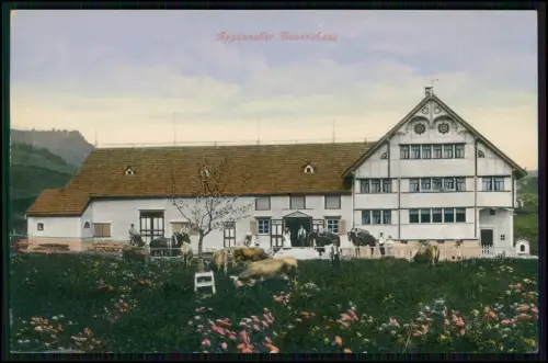 AK - Appenzell Bauernhaus Schweiz - Kolorierte Karte Landwirtschaft Kühe um 1900