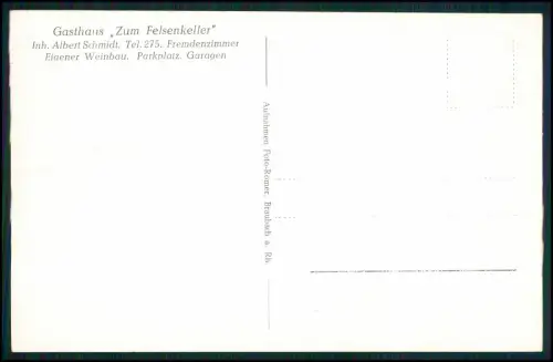 AK - Braubach am Rhein - Gasthaus Felsenkeller Marksburg Burgansicht Weinstadt