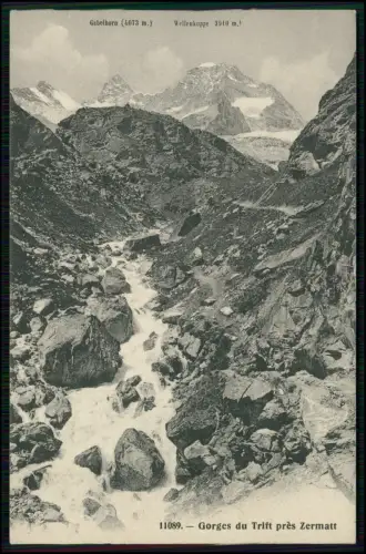4x AK - Täsch St. Niklaus  Kalpetran Eisenbahn - Dörfer Alpenfluss Zermatter Tal