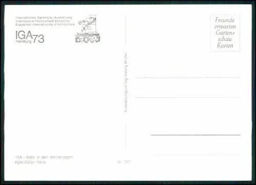 2x AK - Hamburg IGA 1973 Gartenschau Bahn AK Wallanlagen Mini-Zug Ausstellung ..