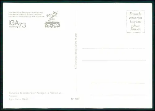 2x AK - Hamburg IGA 1973 Gartenschau Bahn AK Wallanlagen Mini-Zug Ausstellung ..