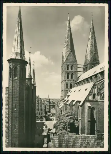 5x Foto AK - Lübeck Holstein Rathaus - Marktplatz Gotik Türme Altstadt u. andere