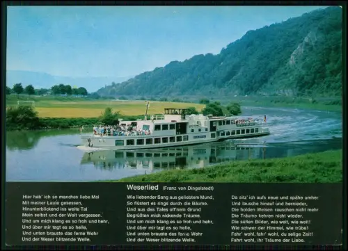 AK - Weser Dampfer Karlshafen ? - Weserlied Schiff Weserbergland - Cramers Karte