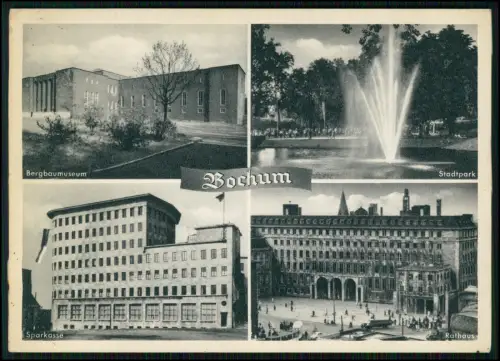 AK - Bochum - Rathaus Stadtpark Sparkasse - Bergbaumuseum Ruhrgebiet 1950er