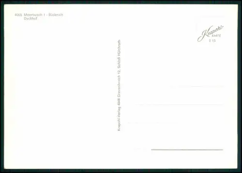 Meerbusch Büderich Dyckhof Postkarte Schloss Herrenhaus Garten Teich Niederrhein