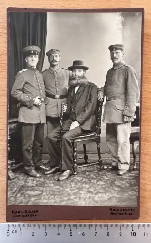 CAB Foto - Karlsruhe Soldaten Gruppe - Atelier Karl Bauer Zähringerstr Moltkestr