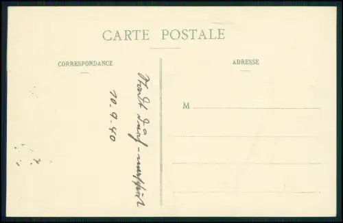 2x AK 1. WK - Pont-St-Vincent Rue Nationale Geschäftshäuser Lothringen Koloriert