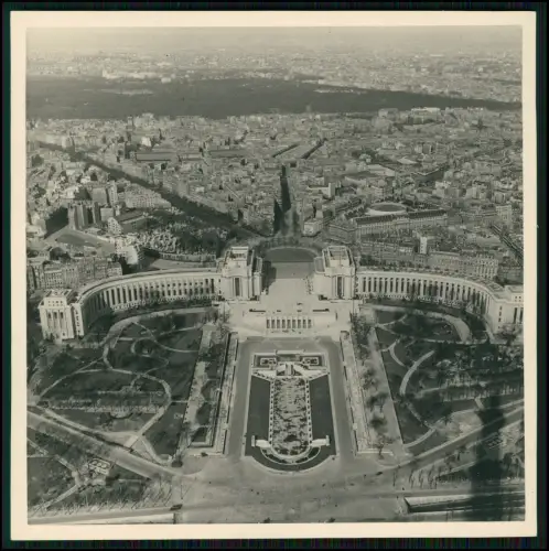 2x Foto - Wehrmacht 1940 - Paris Luftbild Seine Ponts Trocadéro Palais Chaillot