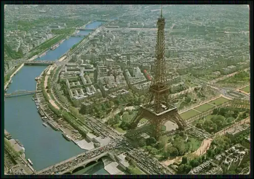 10x AK Paris - Eiffelturm Seine Sacré-Cœur Luftbild Touristenmotiv u.a. - 1960er