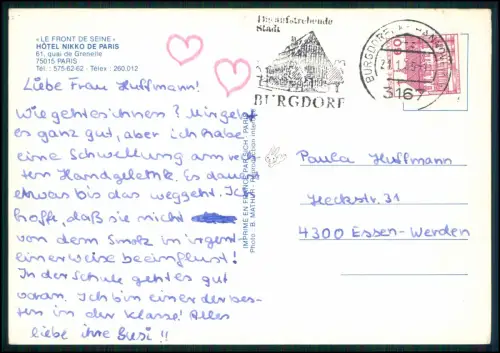 10x AK Paris - Eiffelturm Seine Sacré-Cœur Luftbild Touristenmotiv u.a. - 1960er