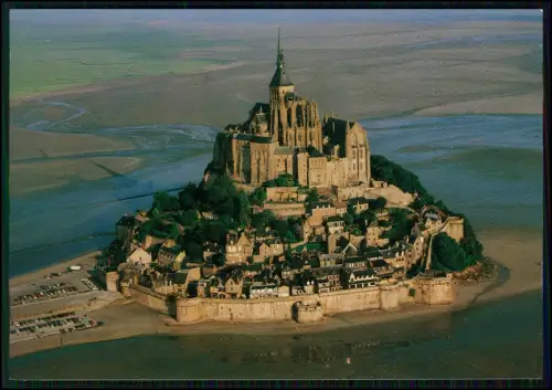 3x AK Mont-Saint-Michel Luftbild - Abtei Kloster Insel Normandie Gezeiten Nacht