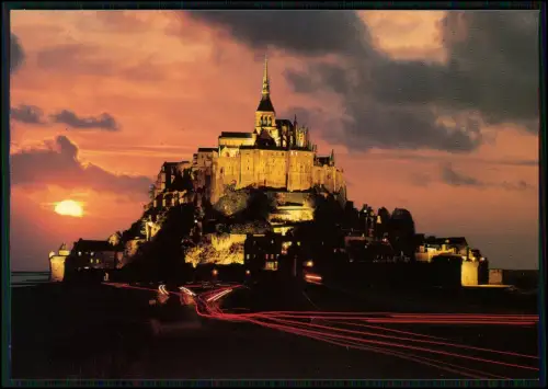 3x AK Mont-Saint-Michel Luftbild - Abtei Kloster Insel Normandie Gezeiten Nacht