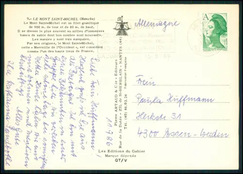 3x AK Mont-Saint-Michel Luftbild - Abtei Kloster Insel Normandie Gezeiten Nacht