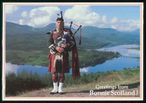 9x AK Lot -AK Schottland Dudelsackspieler Highlands Kilt Greetings Scotland u.a.