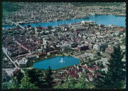 6x AK Lot - Norwegen Stadtansicht Luftbild Hafen Lille Lungegårds u.a. -1970er