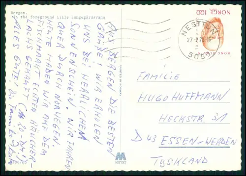 6x AK Lot - Norwegen Stadtansicht Luftbild Hafen Lille Lungegårds u.a. -1970er