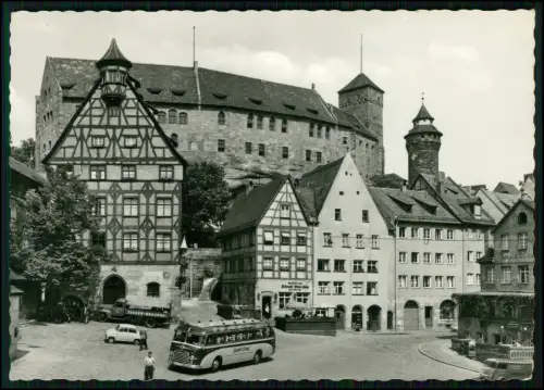 3x Foto AK - Nürnberg Burg Fachwerk Altstadt Bayern Oldtimer Tucher Brauerei Bus