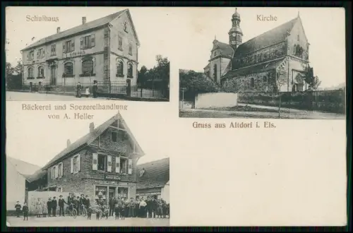 AK Altorf Altdorf - Molsheim Elsass Rathaus Kirche Bäckerei Heller 1915 gelaufen