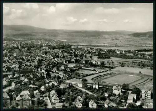 Foto AK Eschwege Werraland Luftaufnahme Stadtansicht Hessen 1950er Werra Stadion