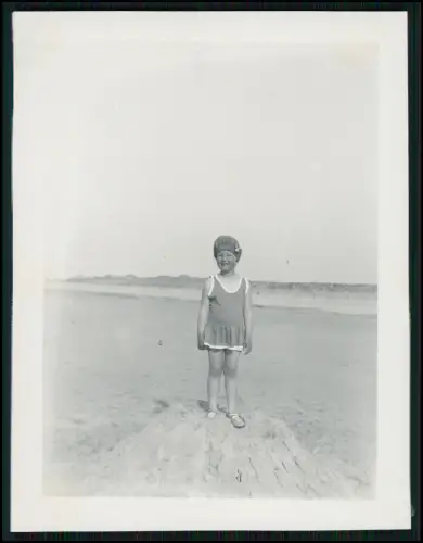 6x Foto - Nordseebad Familienurlaub Strand - Szene mit Flagge Mode 1920er