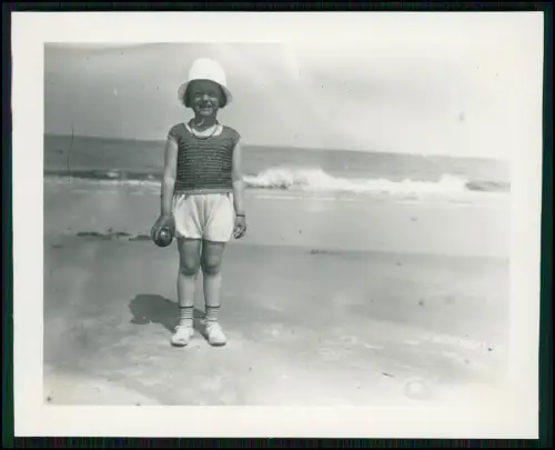 6x Foto - Nordseebad Familienurlaub Strand - Szene mit Flagge Mode 1920er
