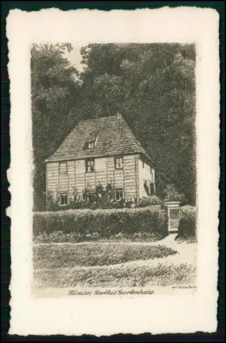 AK Weimar Goethes Gartenhaus originale Radierung Handpressendruck Thüringen 1933