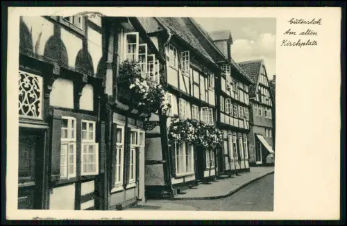 AK - Gütersloh Westfalen - Fachwerk Am alten Kirchplatz Westfalen 1936 gelaufen