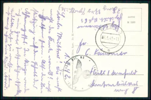 AK Eger Cheb Böhmen - Adolf-Hitler-Platz - Feldpost 1942 gel. - Regiment 63 Eger