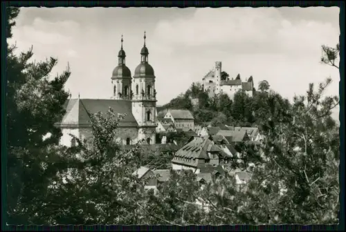 Foto AK - Gößweinstein Fränkische Schweiz - Blick zur Basilika und der Burg