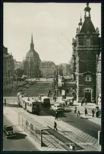 Foto AK - Amsterdam Leidseplein - Straßenbahn - Niederlande Holland Stadtansicht