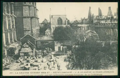 5x AK 1. WK - Reims Kathedrale Zerstörung 1914-17  Bombardement La Grande Guerre