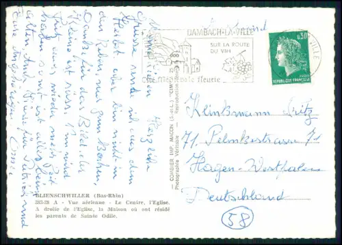 Foto AK - Blienschwiller  Blienschweiler Elsass Kirche mit Dorfansicht Luftbild