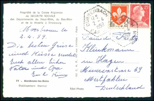 Foto AK - Morsbronn-les-Bains - Kurhaus Thermalbad Elsass Bas-Rhin Gartenanlage