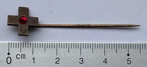 Abzeichen - Deutsches Rotes Kreuz DRK - Blutspender Ehrennadel mit rotem Stein