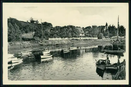 Pont Aven Finistère Bretagne - Fluss Aven mit Booten Frankreich vintage maritime
