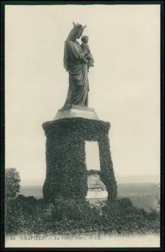 AK - Graville La Vierge Noire Frankreich Statue Maria mit Kind Heilige Jungfrau