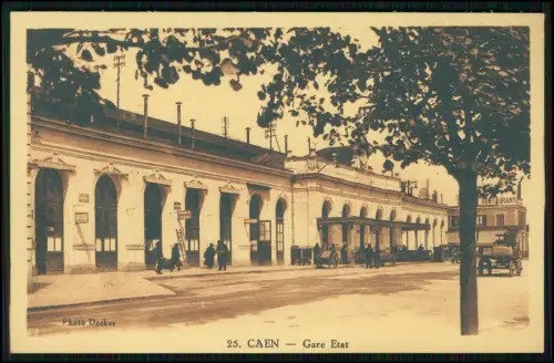 AK - Caen Frankreich Bahnhof Etat Normandie - Eisenbahn Zug - Bahnpost Motiv